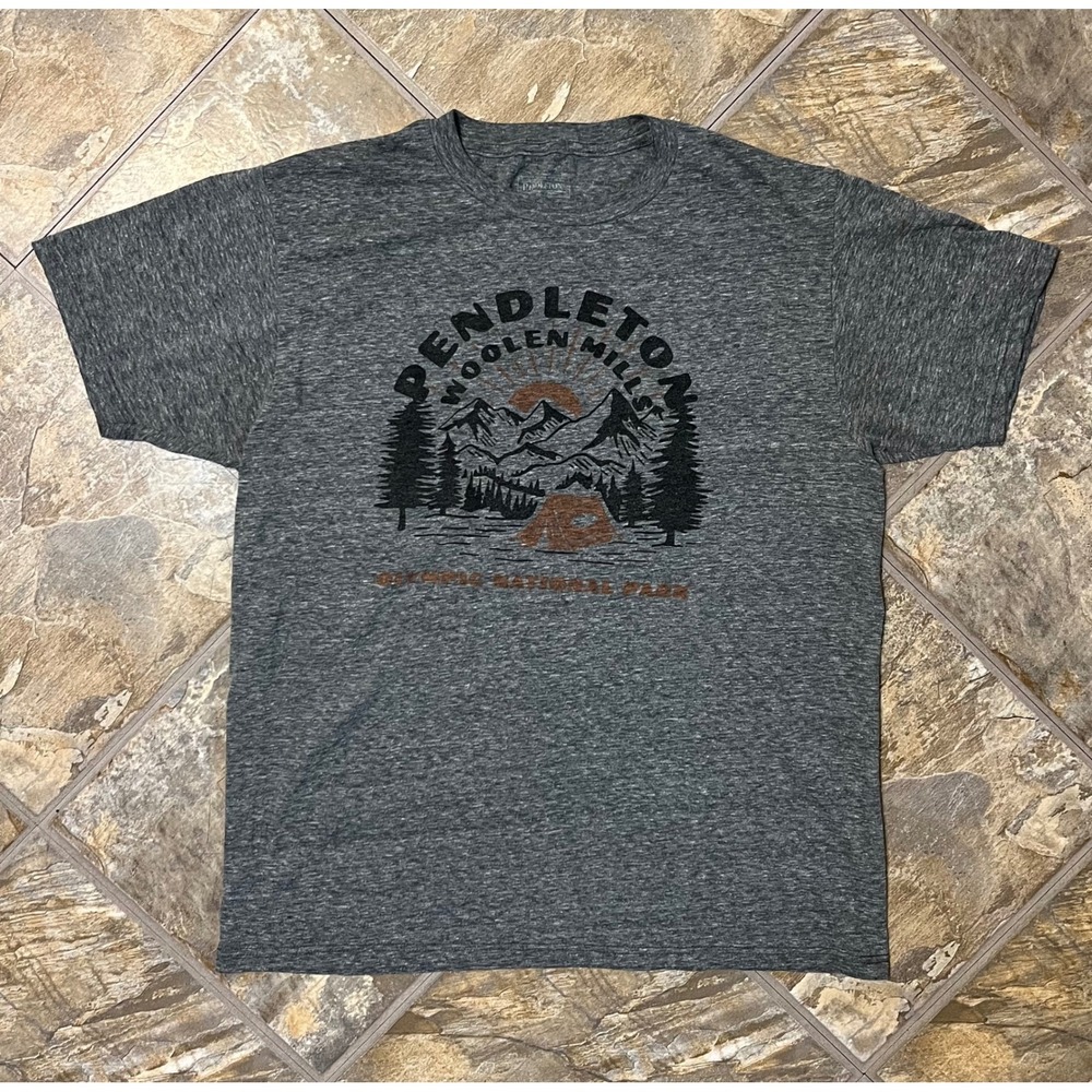 Pendleton T Shirt Mens Medium Gray Olympic National Park Graphic Tee